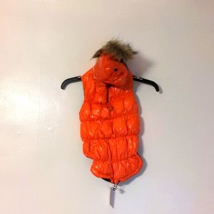 Spark paws red puffer fleece lined  faux fur brim  hoodie 3XL